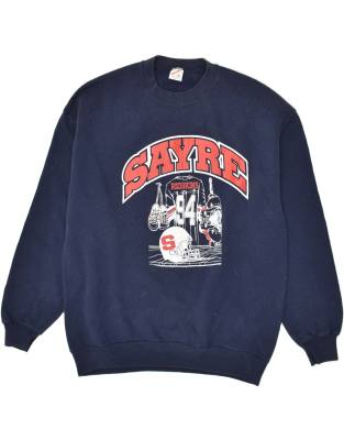 Vintage Jerzees Size XL Graphic Sweatshirt Jumper in Navy Blue