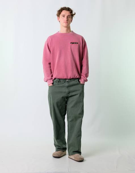 Vintage Jesse James 38x30 Canvas Carpenter Baggy Jeans Dark Green - view 1