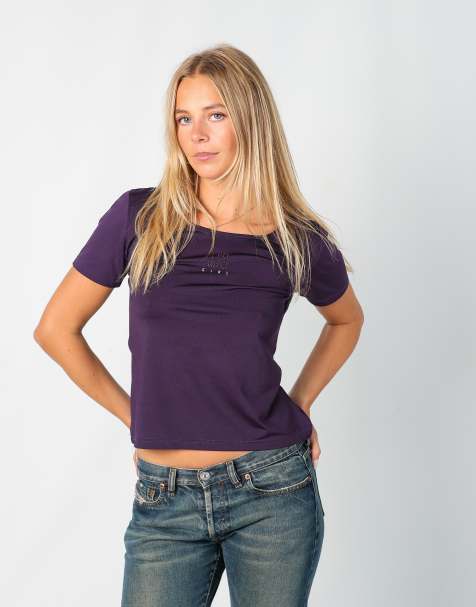Vintage JJ's Girl S woven top in purple - view 1