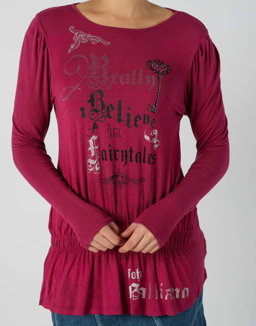 Vintage John Galliano M long sleeve top in pink, 4 of 4