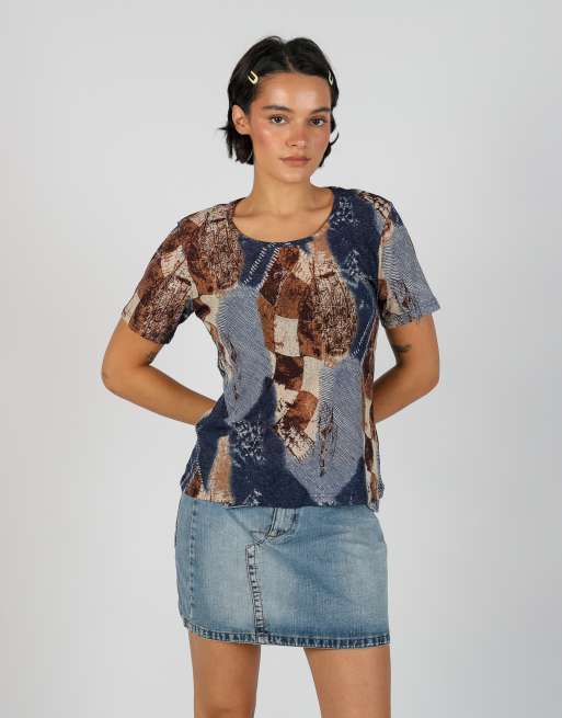 Vintage Joy M mesh top in blue, 1 of 4