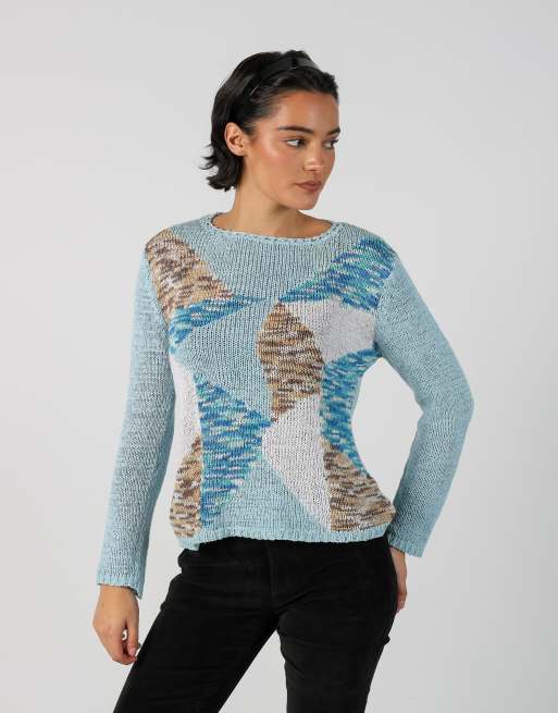 Vintage Joyx S knitted jumper in light blue, 1 of 4
