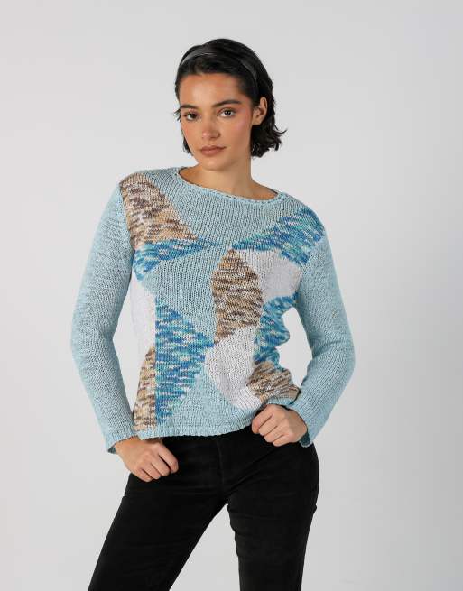 Vintage Joyx S knitted jumper in light blue, 3 of 4