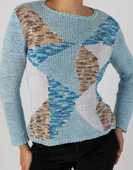 Vintage Joyx S knitted jumper in light blue, 4 of 4