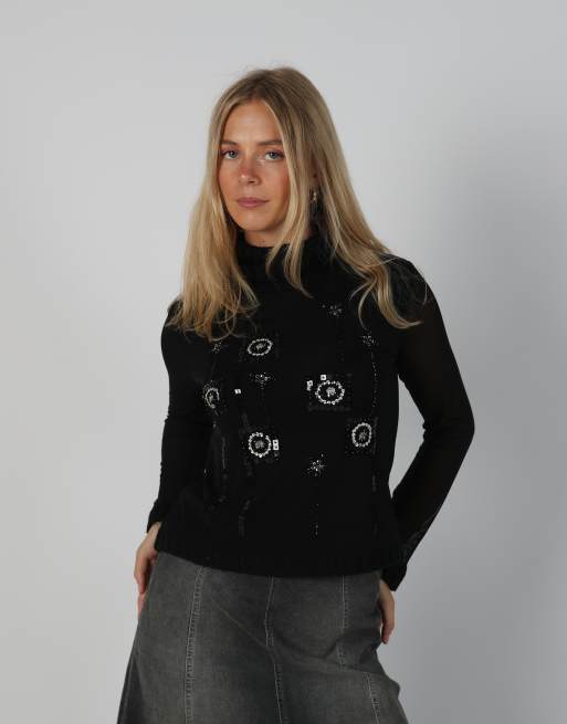 Vintage Joyx S mesh top in black, 1 of 4