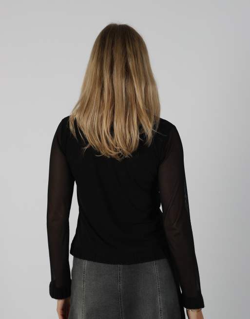 Vintage Joyx S mesh top in black, 2 of 4