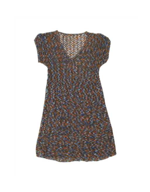 Vintage Jumper Dress UK 10 Small In Blue Flecked