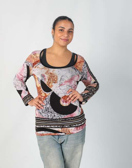 Vintage Just Cavalli L long sleeve top in baby pink