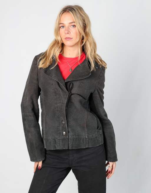 Vintage Just Cavalli M denim jacket in charcoal grey