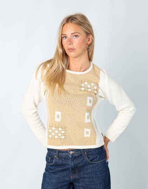 Vintage Just Cavalli M knitted jumper in cream - view 1