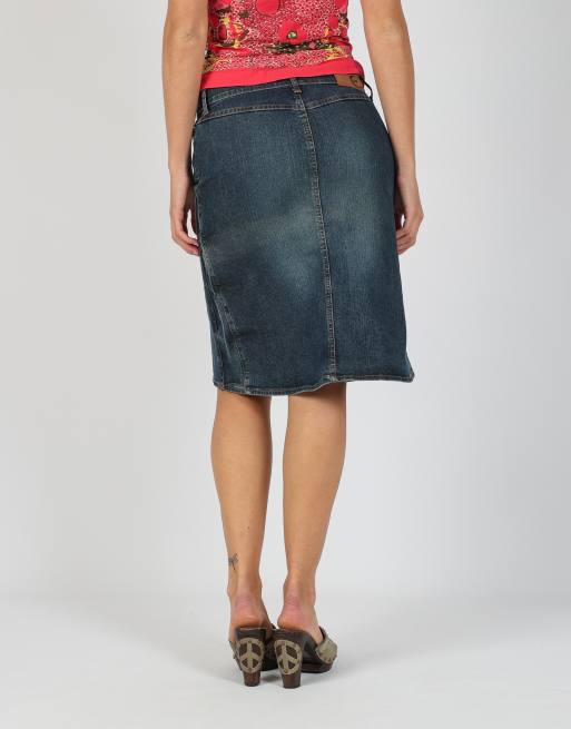 Vintage Just Cavalli S denim midi skirt in blue, 2 of 4