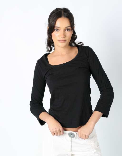 Vintage Just Cavalli S woven top black