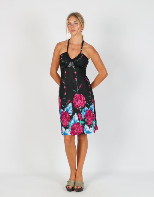 Vintage Just For U S woven midi dress in black