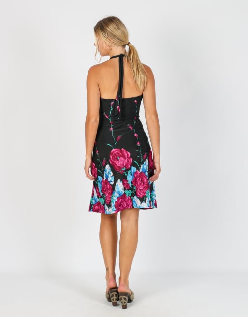 Vintage Just For U S woven midi dress in black, 3 of 4