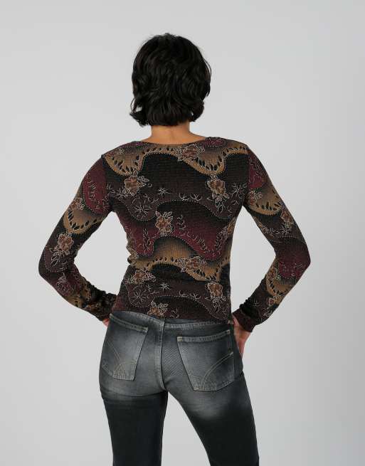 Vintage K-Uno S woven top in black, 2 of 4