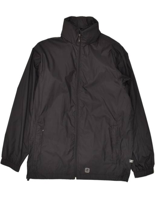 Vintage K-Way Size S Hooded Rain Jacket in Black