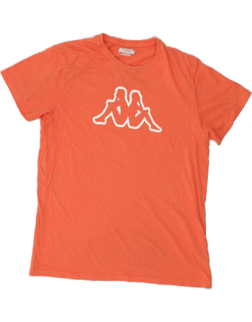Vintage Kappa Size 2XL Graphic T-Shirt Top in Orange
