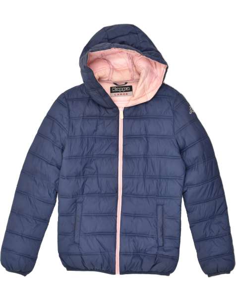 Vintage Kappa Size L Hooded Padded Jacket in Blue - view 1