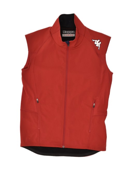 Vintage Kappa Size L Sleeveless Tracksuit Top Jacket in Red