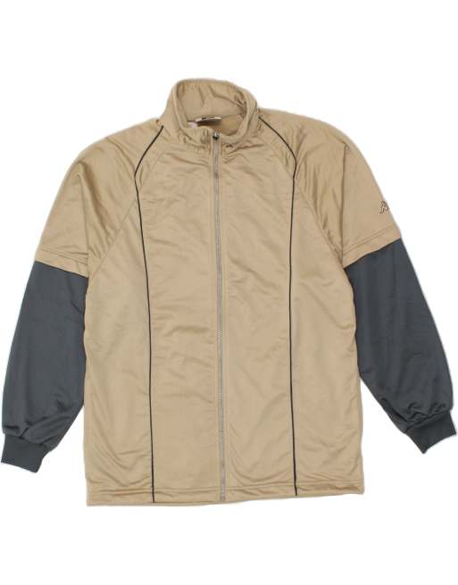 Vintage Kappa Size XL Colourblock Tracksuit Top Jacket in Grey