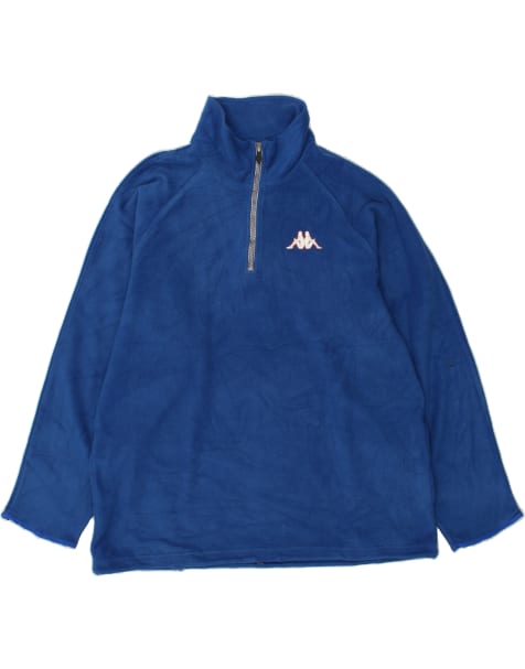 Vintage Kappa Size XL Zip Neck Fleece Jumper in Blue - view 1
