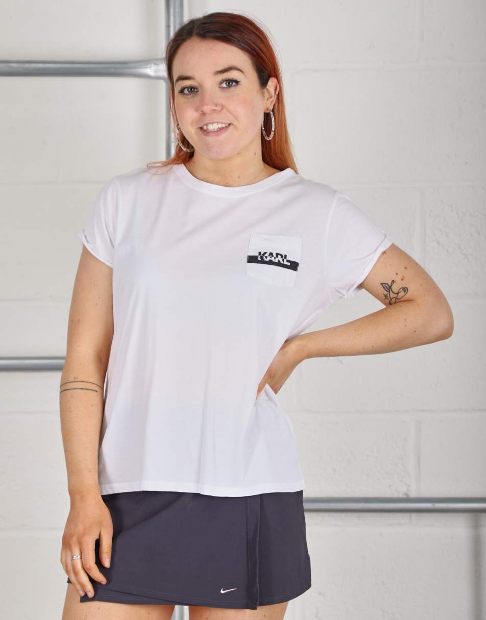 Vintage Karl Lagerfeld Size L logo crewneck t-shirt in white 2