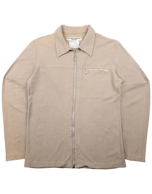 Vintage Katharine Hamnett lightweight zip up jackets size s in beige
