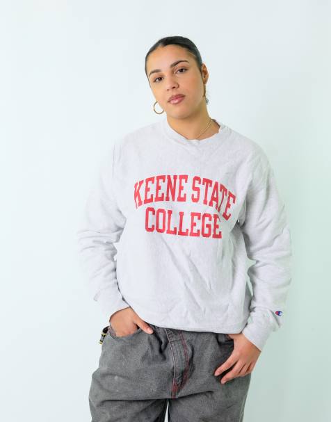 Vintage Keene State College M Sweatshirt Light Grey - view 1