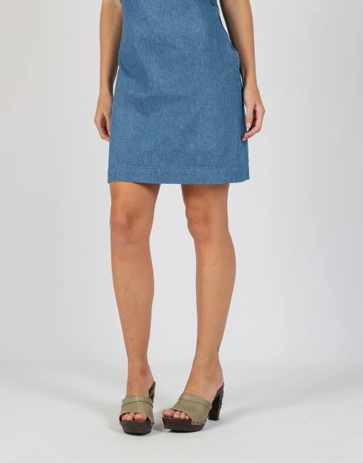 Vintage Kente M denim midi dress in blue, 3 of 4