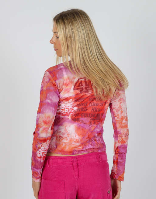 Vintage Kenzo S mesh top in purple, 2 of 4