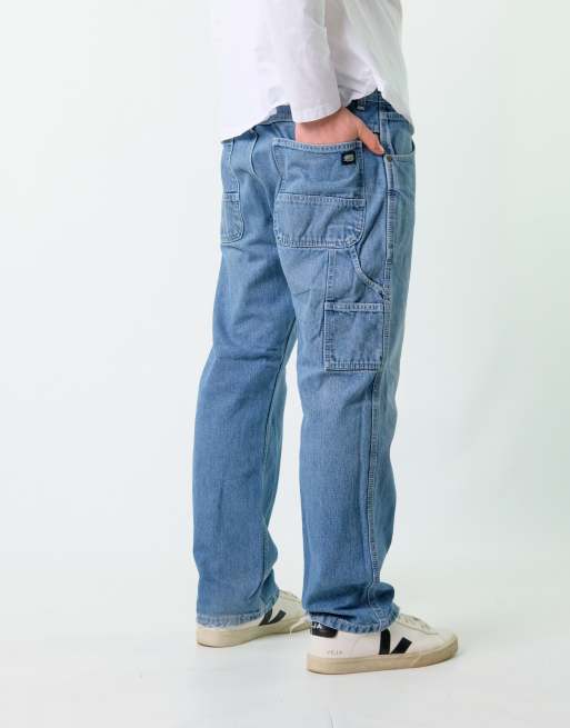 Vintage Key 34x30 Denim Carpenter Baggy Jeans Blue