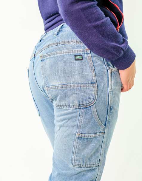 Vintage Key 34x32 Denim Carpenter Jeans Blue - view 1