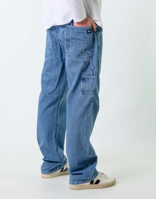 Vintage Key 36x32 Denim Carpenter Baggy Jeans Blue