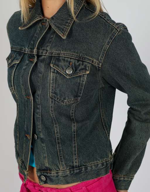 Vintage Key Word M denim jacket in blue, 4 of 4