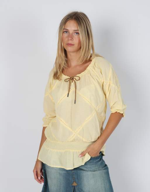 Vintage Khujo S blouse in yellow