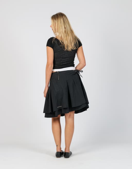 Vintage Killah L woven midi skirt in black, 3 of 4