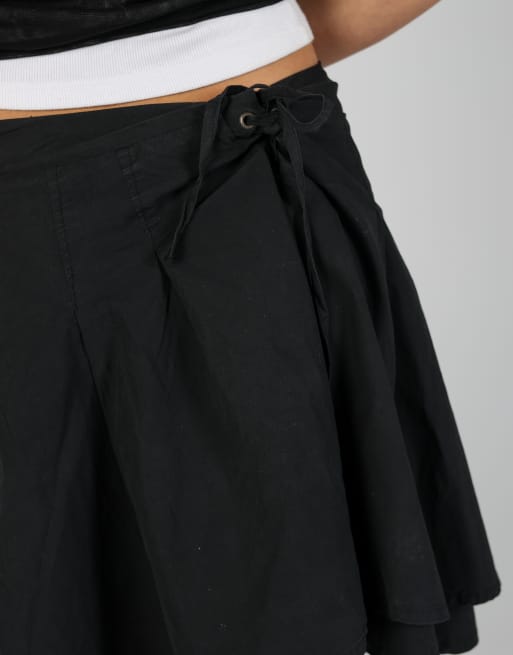 Vintage Killah L woven midi skirt in black, 4 of 4