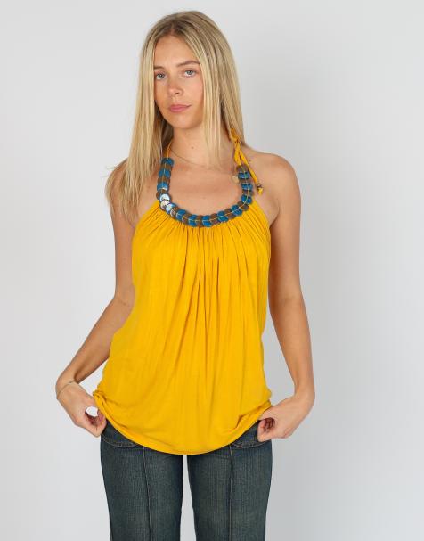 Vintage Killah M cami in mustard yellow - view 1