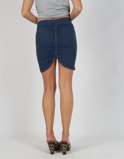 Vintage Killah XS woven mini skirt in navy blue, 4 of 4