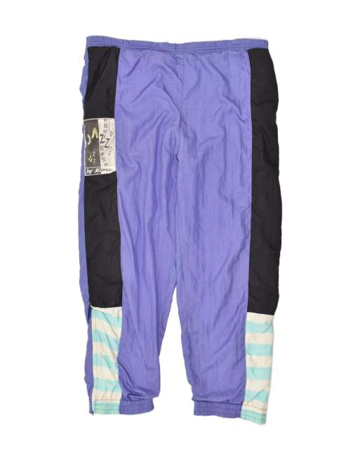 Vintage Killtec Size XL Colourblock Tracksuit Trousers Joggers in Purple