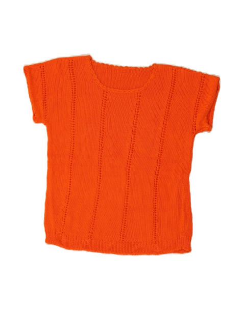 Vintage Knit Blouse Top UK 12 Medium In Orange - view 1