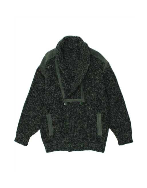 Vintage Knit Bomber Jacket UK 36 Small In Green Flecked