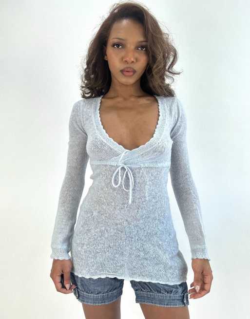 Vintage knit jumper in blue