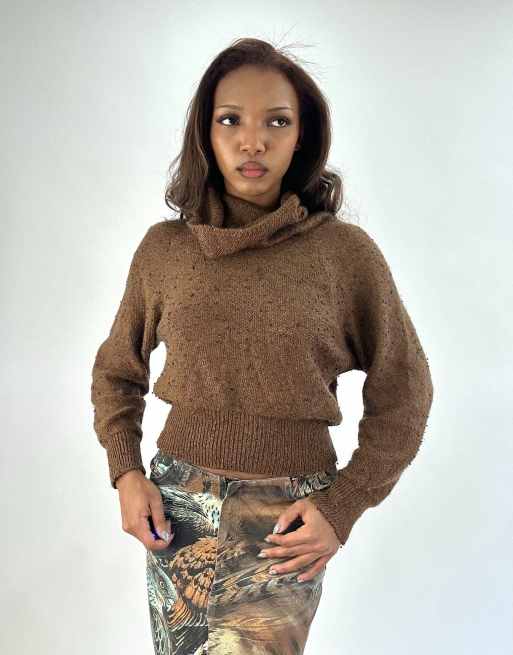 Vintage knit jumper in brown
