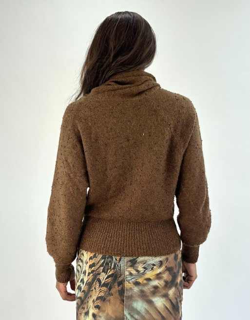 Vintage knit jumper in brown, 2 of 4
