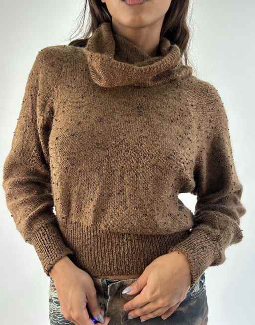 Vintage knit jumper in brown, 3 of 4