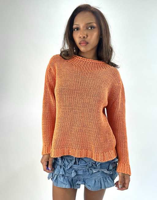 Vintage knit jumper in orange