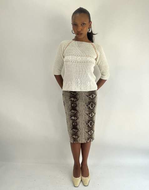 Vintage knit jumper in white - view 1