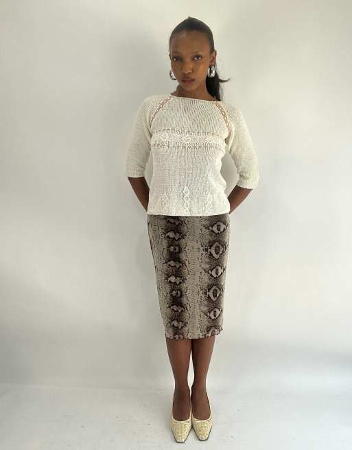 Vintage knit jumper in white