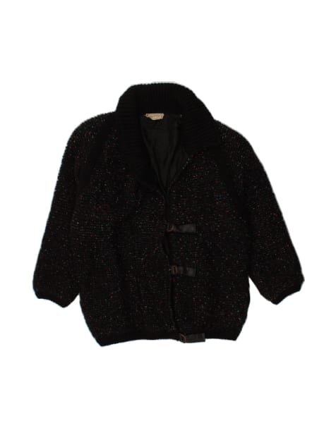 Vintage Knit Overcoat UK 18 XL In Black Flecked - view 1